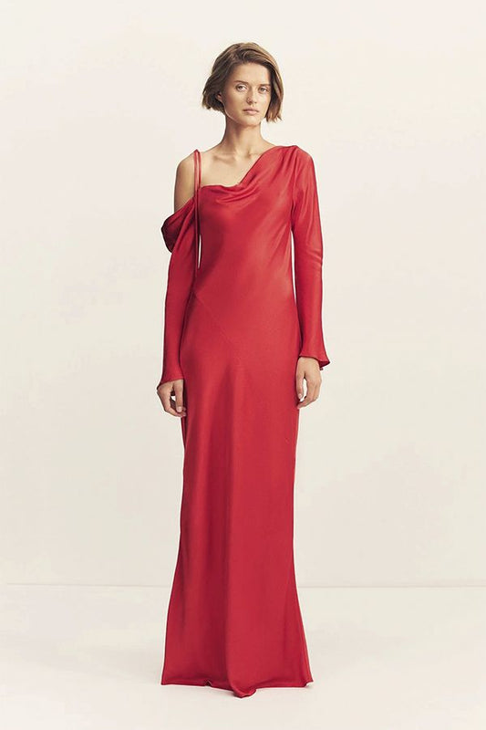 Vestido Tatum Largo Asimétrico Granadina