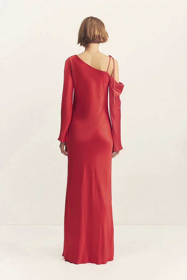 Vestido Tatum Largo Asimétrico Granadina