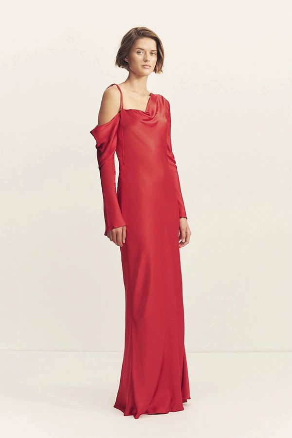 Vestido Tatum Largo Asimétrico Granadina