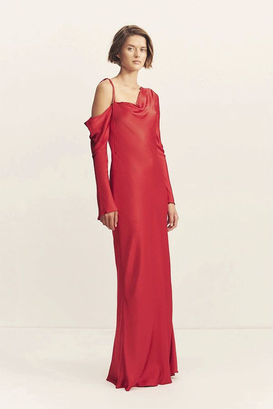 Vestido Tatum Largo Asimétrico Granadina