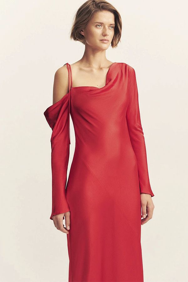 Vestido Tatum Largo Asimétrico Granadina