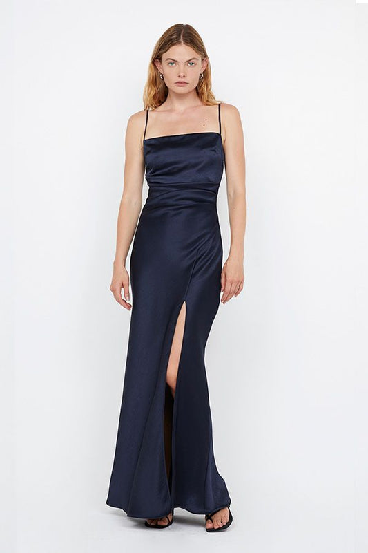 Vestido Nadia de Tirantes Azul Noche