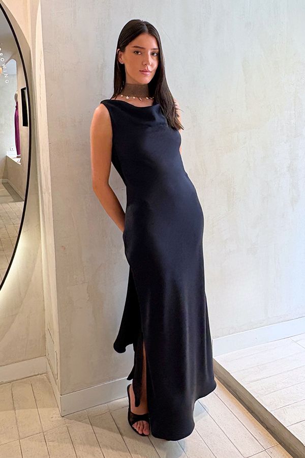 Vestido Eleanor Largo Azul Noche