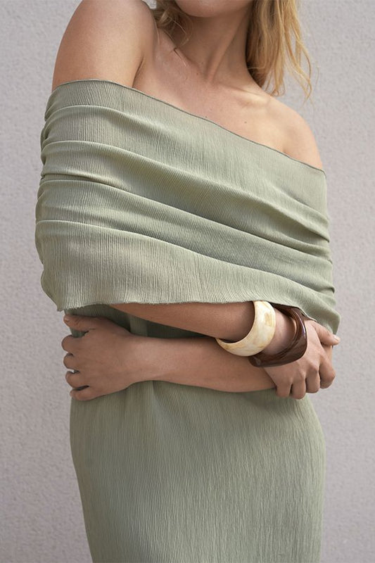 Vestido Ivy Largo con Riz Bandeau Smoke Green
