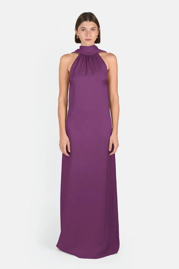 Vestido Gala Largo Berenjena