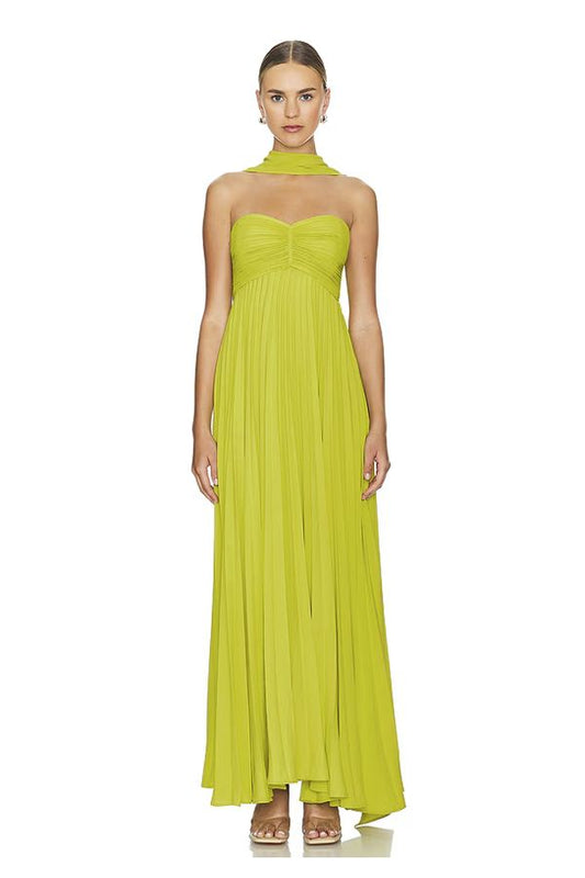 Vestido Daphne Largo Plisado