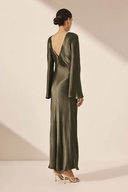 Vestido Forest Midi con Mangas Acampanadas