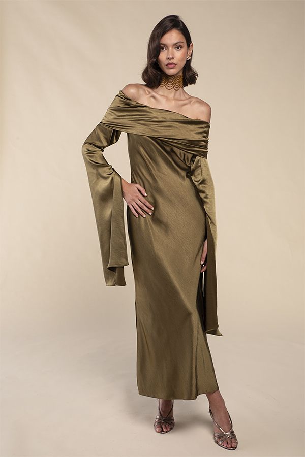 Vestido Silvana Largo Verde