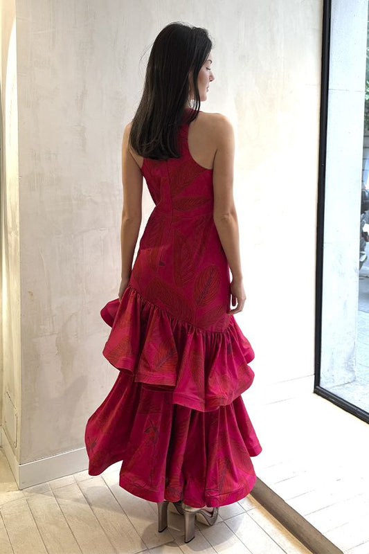 Vestido Costanera Estampado Rojo
