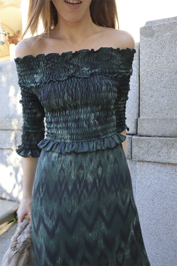 Vestido Lune Estampado Verde