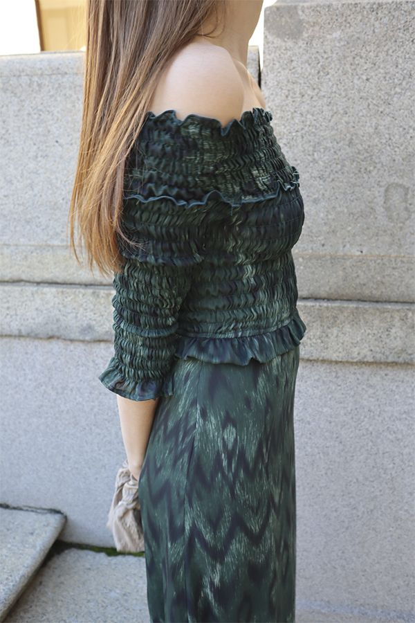 Vestido Lune Estampado Verde