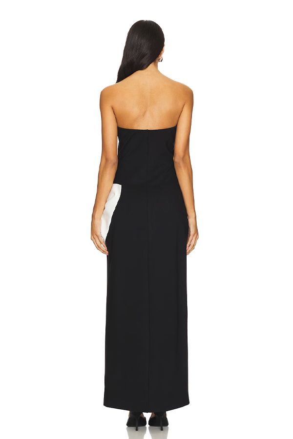 Vestido Aurora Largo Negro Lazo