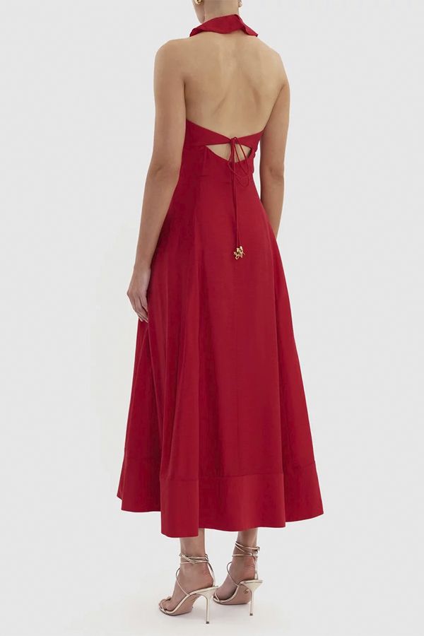 Vestido Simona Midi Cut Out Rojo