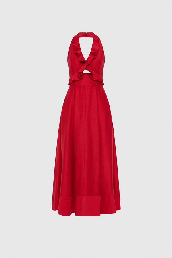 Vestido Simona Midi Cut Out Rojo