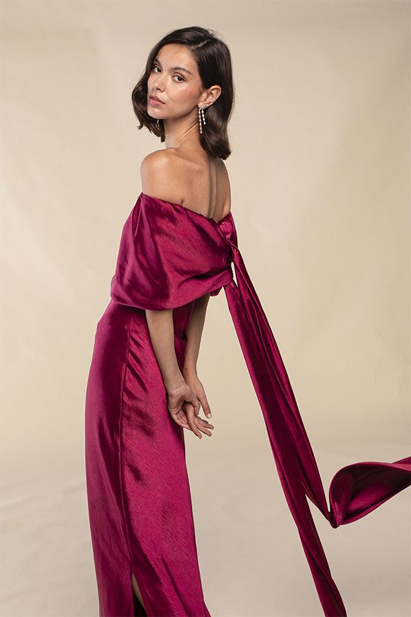 Vestido Carolina Largo Frambuesa
