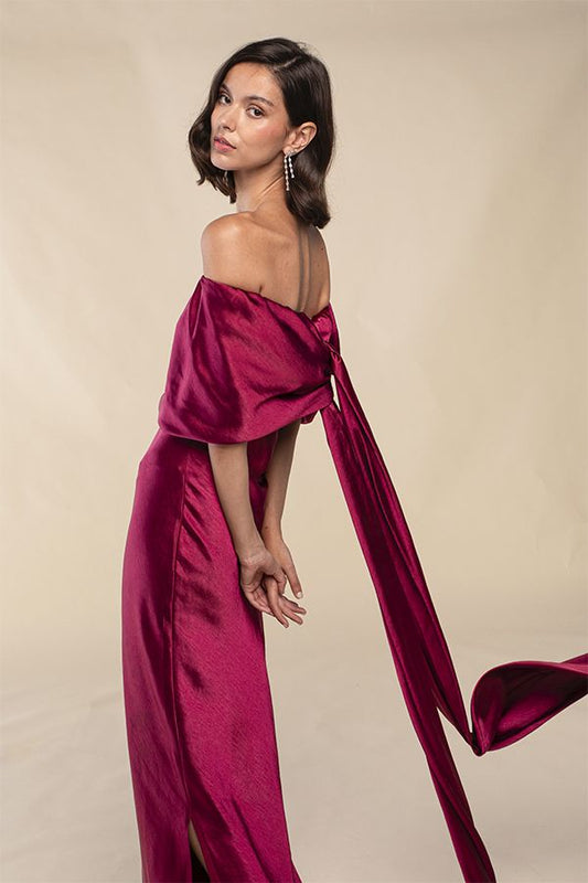 Vestido Carolina Largo Frambuesa