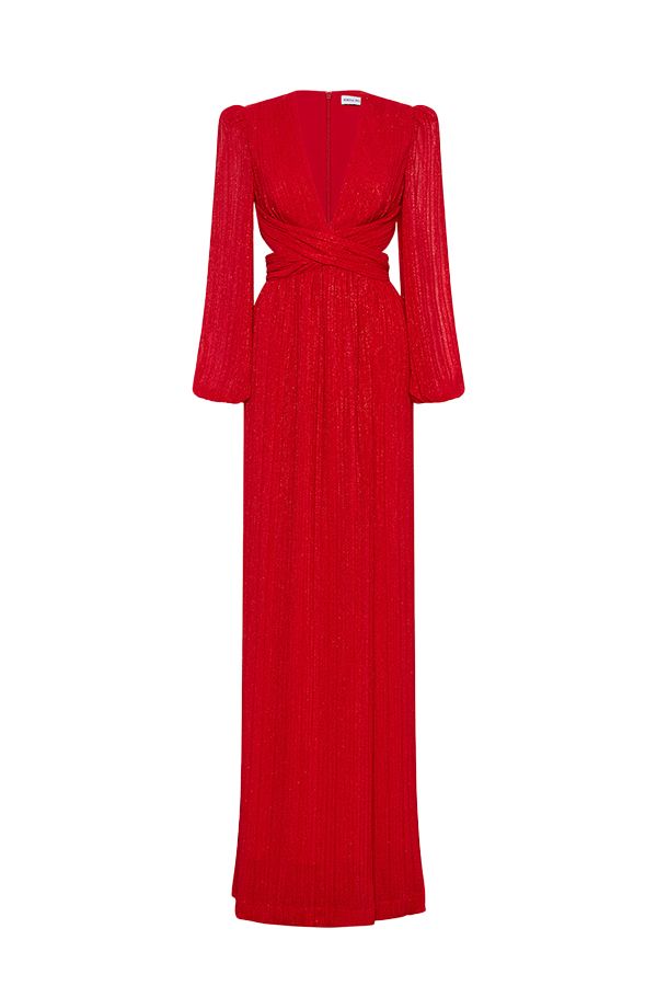 Vestido Samantha Largo Rojo Brillante