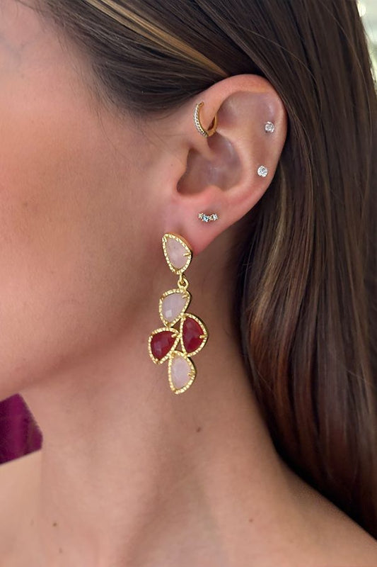 Pendientes Feel Hatypara con Cuarzo Rosa