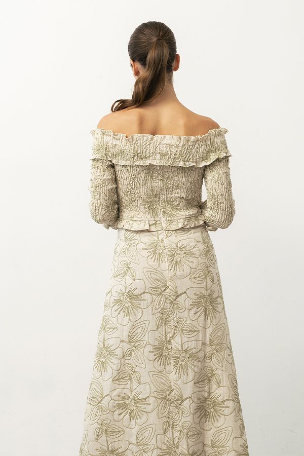 Vestido Odeon Estampado Beige