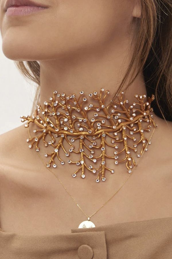 Choker Brazalete Helecho Cristal