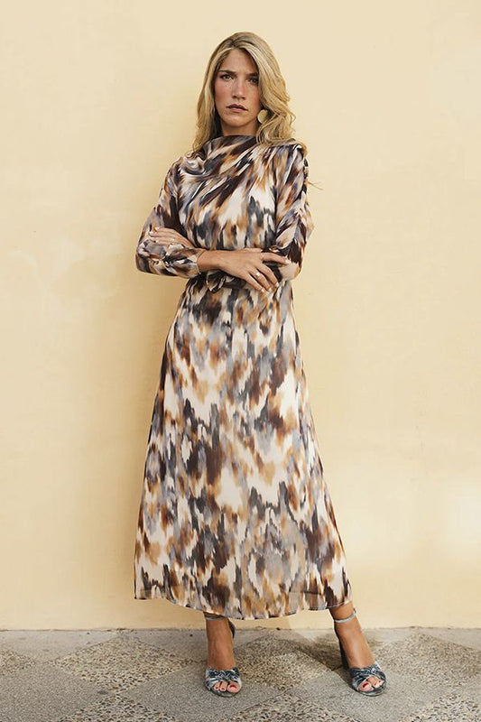 Vestido Horus Midi Estampado Multicolor