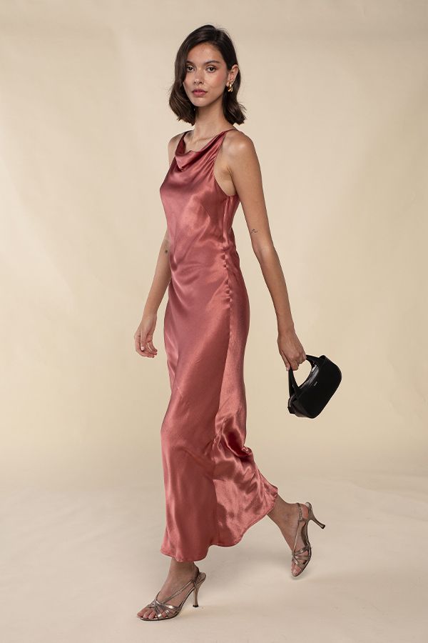 Vestido Largo Terracota