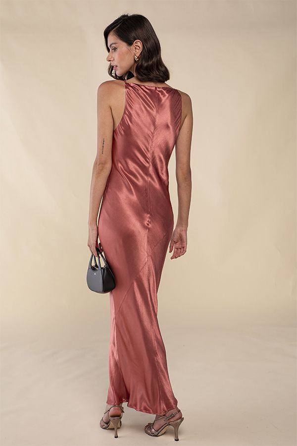 Vestido Largo Terracota