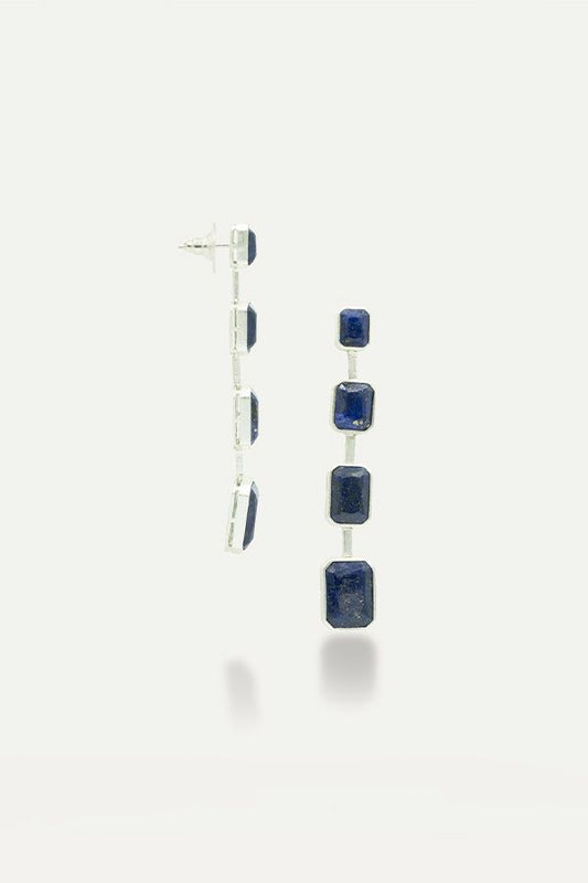 Pendientes Lady Plateados Lapizlazuli