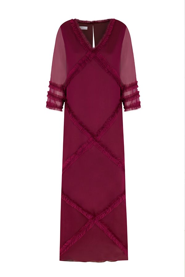 Vestido Mara Largo Buganvilla con Chaleco