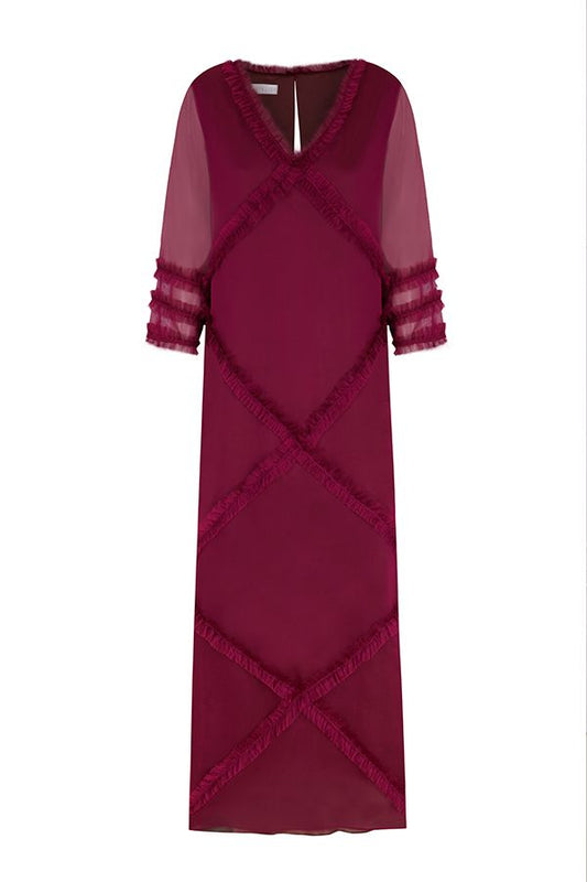 Vestido Mara Largo Buganvilla con Chaleco
