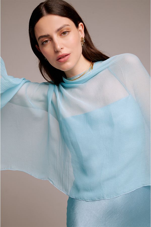 Capa de Seda Aguamarina