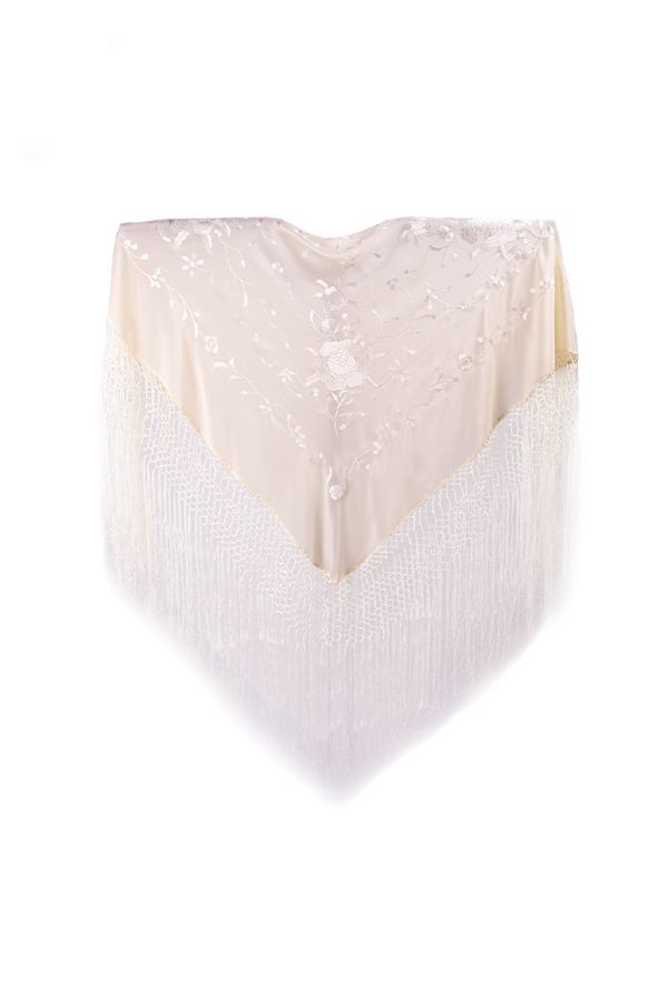 Mantón Seda Bordado Mediano