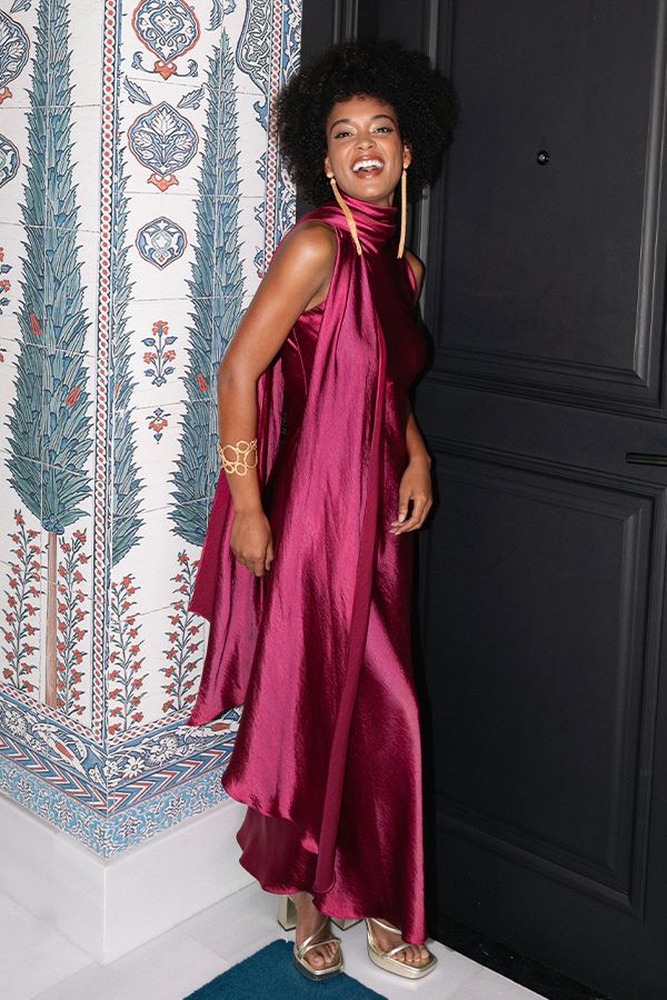 Vestido Audrey Midi Frambuesa