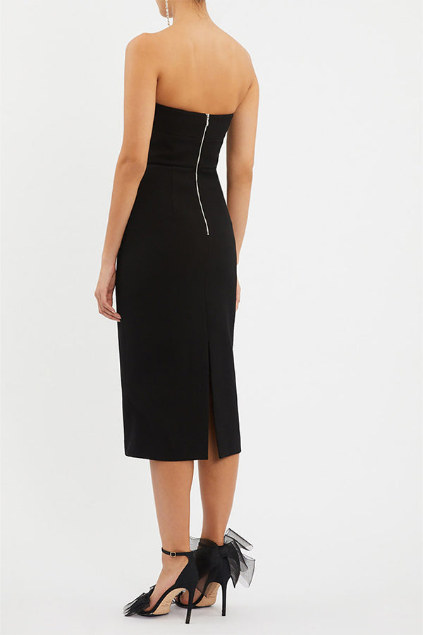 Vestido Yvonne Midi Flor Negro