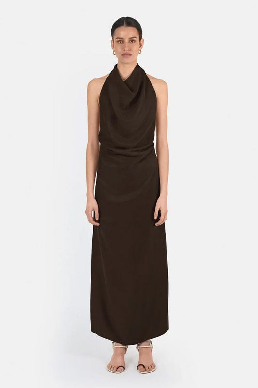 Vestido Nicole Cupro Chocolate