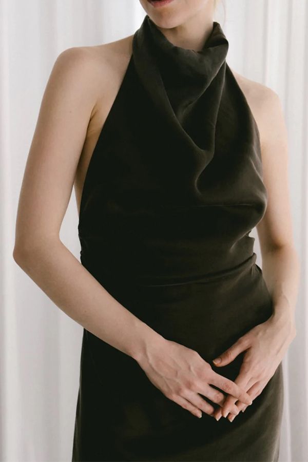 Vestido Nicole Cupro Chocolate