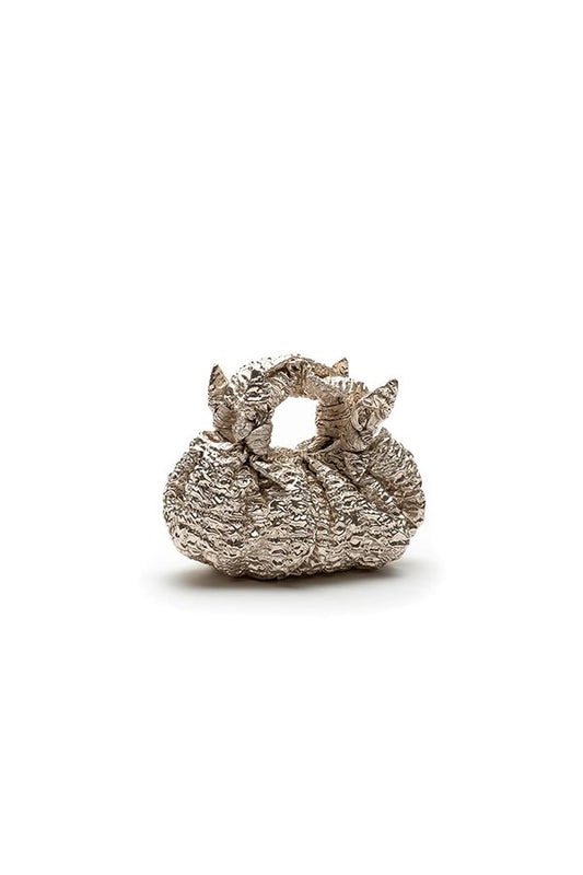 Bolso Bernatta Mini Plata Texturizada