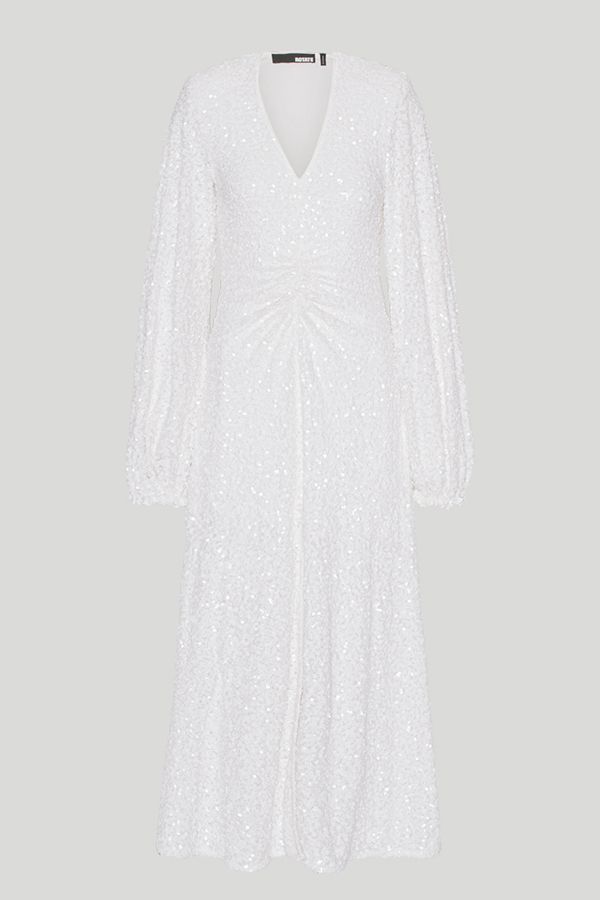 Vestido Sirin Lentejuelas Bordadas Blanco Novia