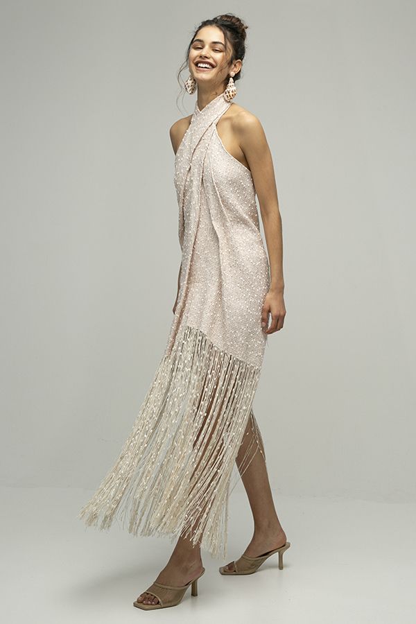 Vestido Midi Cortese con Flecos