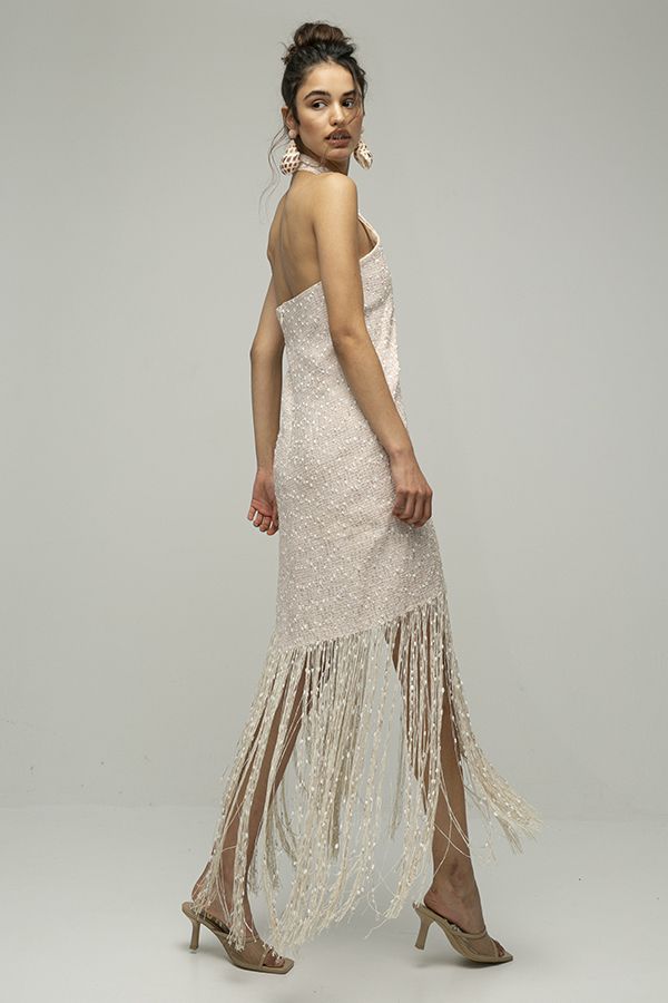 Vestido Midi Cortese con Flecos