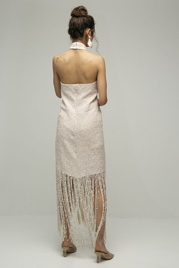 Vestido Midi Cortese con Flecos