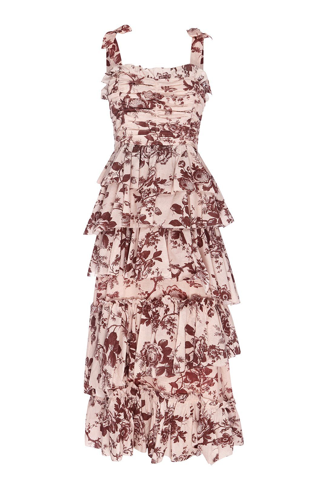 Vestido Heather Estampado Flores Volantes