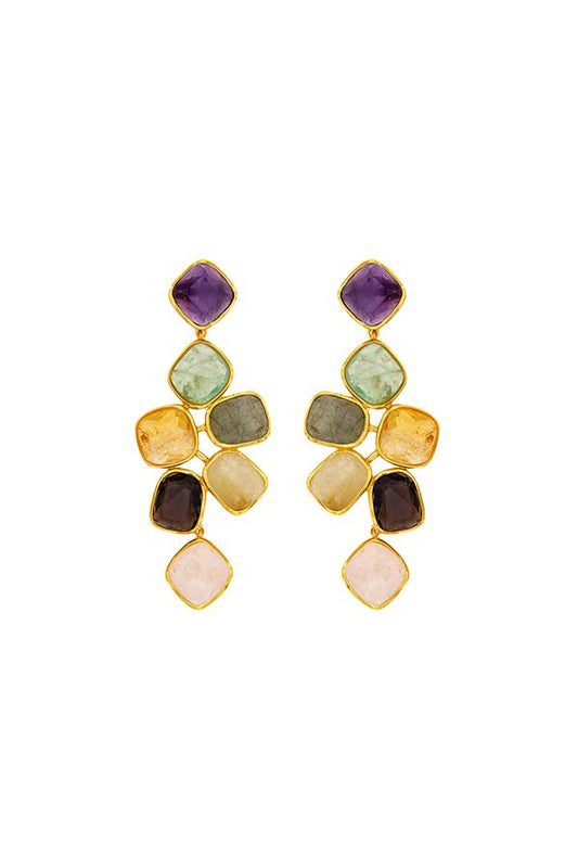 Pendientes Hydra Piedras Naturales Multicolor