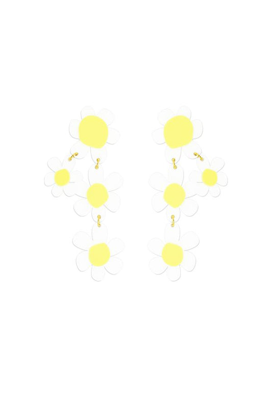 Pendientes Papiroga Maxi Flores Blancas