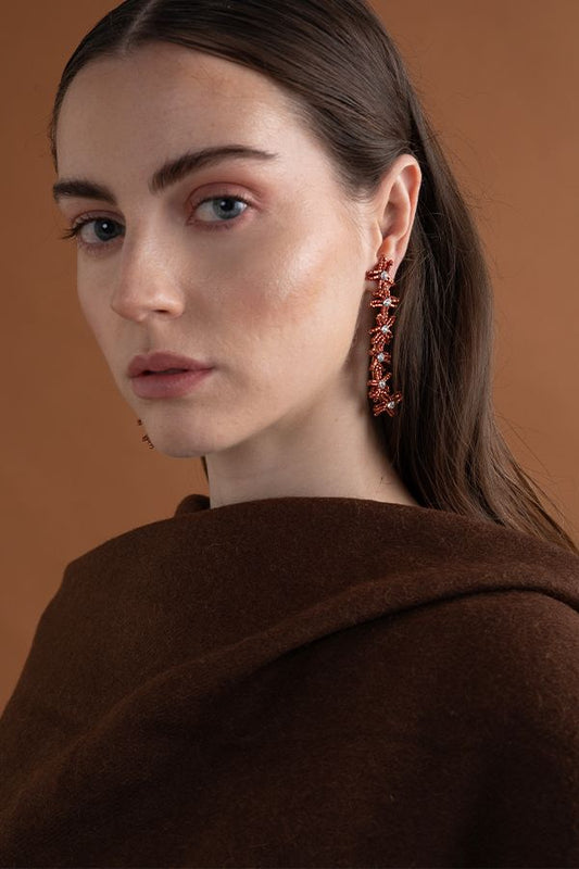 Pendientes Lirio de Mar Ocre