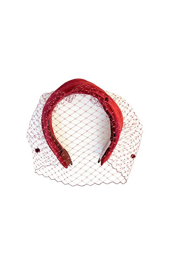 Diadema Turbante Cairo de Rafia con Velo