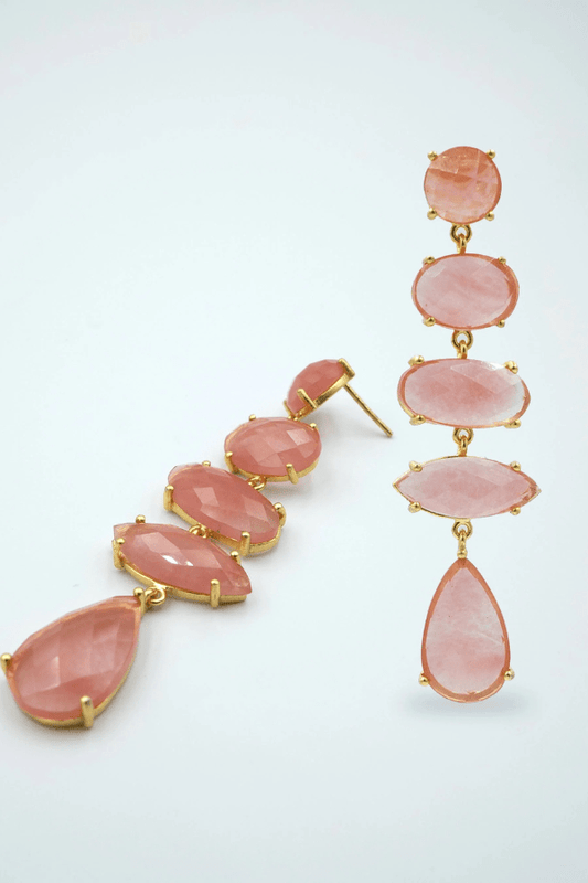 Pendientes Stones Paradise Cuarzo Rosa
