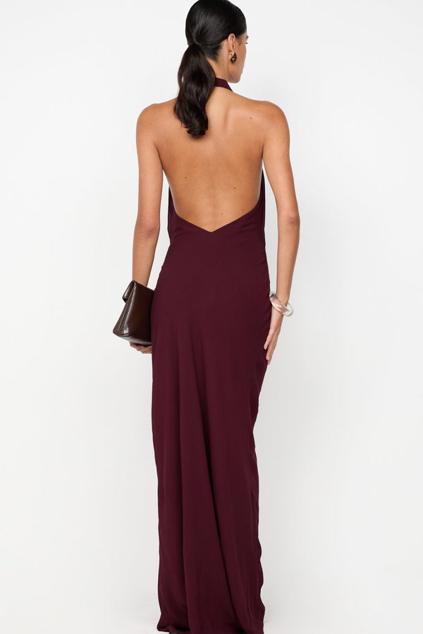 Vestido Soneva Halter Ciruela