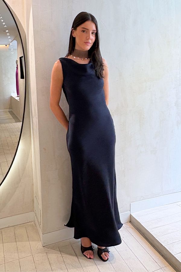 Vestido Eleanor Largo Azul Noche