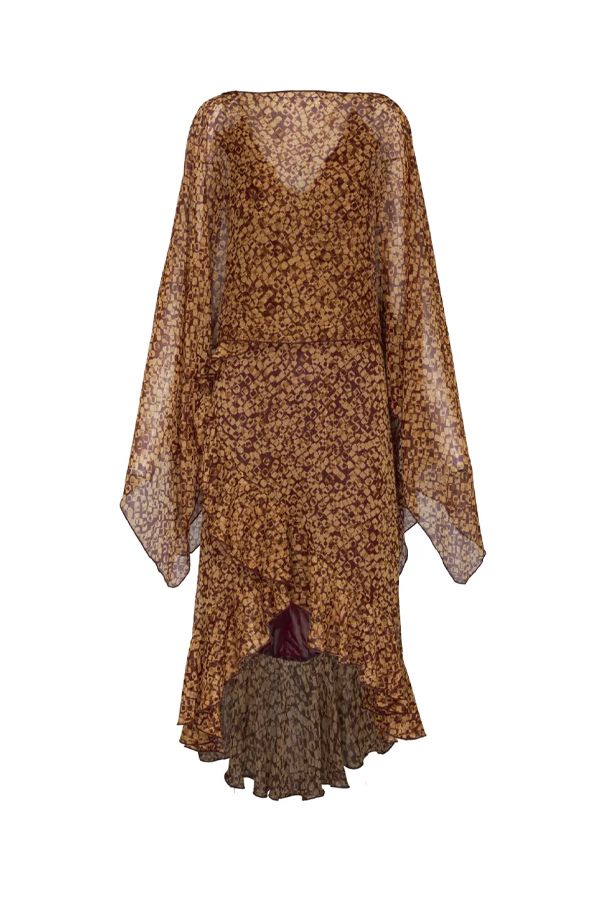 Vestido Lulu Chocolate con Capa